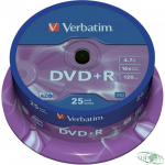Płyta DVD+R VERBATIM CAKE(25) Matt Silver 4.7GB x16  43500