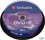 Płyta DVD+R VERBATIM CAKE(10) 4.7GB x16 Matt Silver   43498