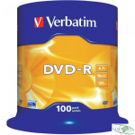 Płyta DVD-R VERBATIM CAKE(100) Matt Silver 4.7GB x16 43549