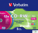 Płyta CD-RW VERBATIM SLIM Kolor 700MB x12               43167