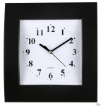 Zegar ścienny plastikowy, 255 mm x 285 mm E01.2499 MPM Czarny z t.białą