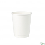 Kubki papierowe dwuwarstwowe biało-białe 200ml, op. 25 szt., 100% biodegradowalne DHD04620