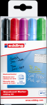 Marker EDDING do tablic szklanych czarny,czerwony,fioletowy,błękitny, zielony etui 5 szt. 90/5s/000